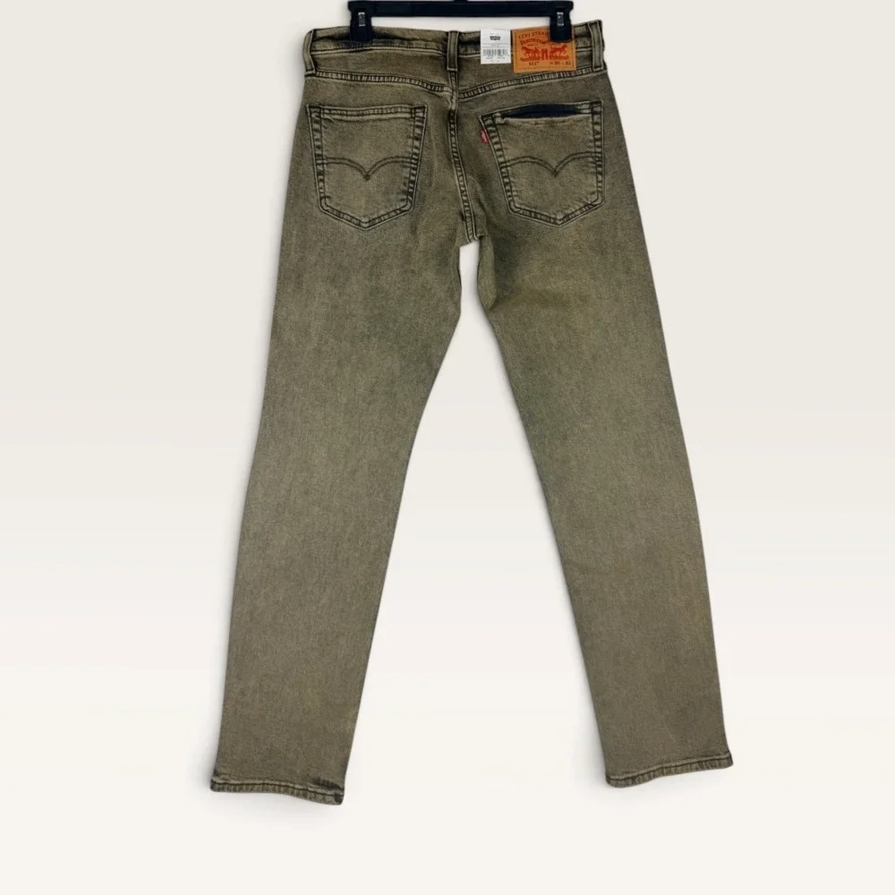 Levi's Jeans 511 Slim Mens 30x32 Olive Brown Acid Wash Flex Stretch NEW